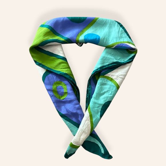 Vintage Neiman Marcus silk FIORIO square scarf made in Italy - Picture 1 of 6